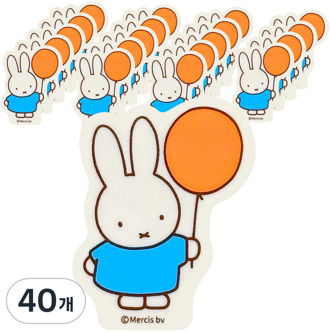 조선문방구 미피 모양 지우개, 블루 토끼, 40개