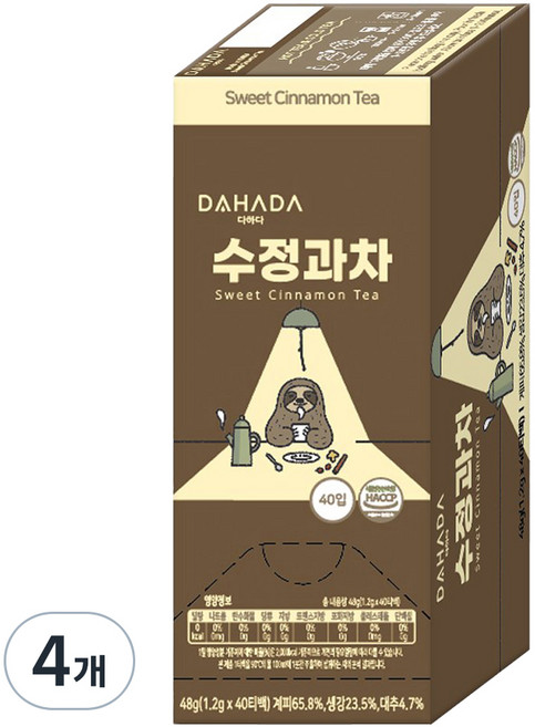 다하다 수정과차, 1.2g, 40개입, 4개