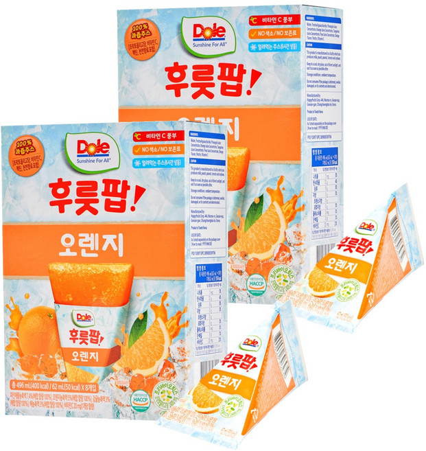 돌 후룻팝 오렌지, 62ml, 16개