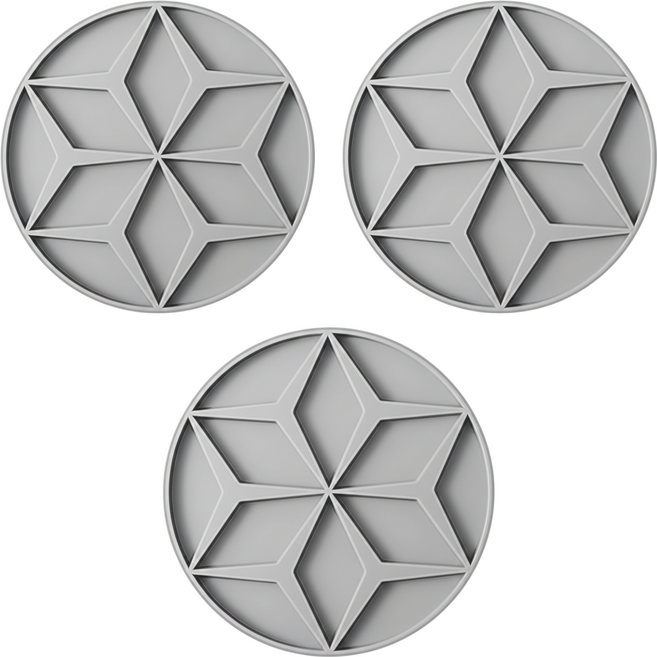 小麥購物 雙面矽膠隔熱墊 G755 93g, 花紋款 簡約灰, 3個