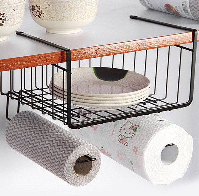 블럭마트 주방 선반겸용 키친타올걸이, 블랙, 1개
