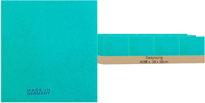 Deayoung 德國萬用不織布吸水抹布 四角型設計 適用於居家和營業場所, 40條