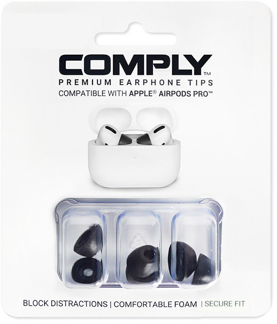 COMPLY AirPods Pro 1代 2代專用耳塞 記憶海綿耳塞 SMALL 3對, 單一商品, 黑色, 3個