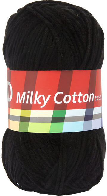 브랜드얀 밀키코튼 레드라벨 뜨개실, 02검정, 1개