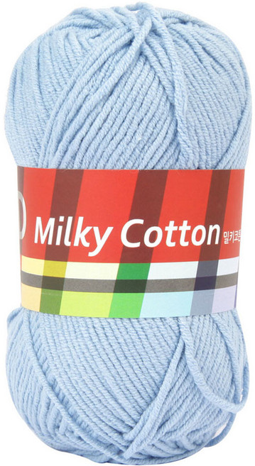 브랜드얀 밀키코튼 레드라벨 뜨개실, 08연파랑, 1개