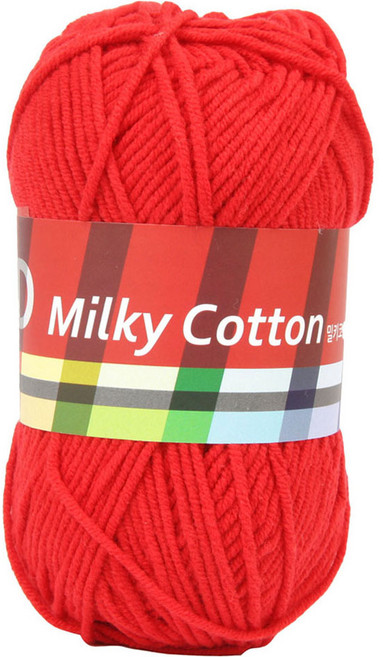 브랜드얀 밀키코튼 레드라벨 뜨개실, 10빨강, 1개