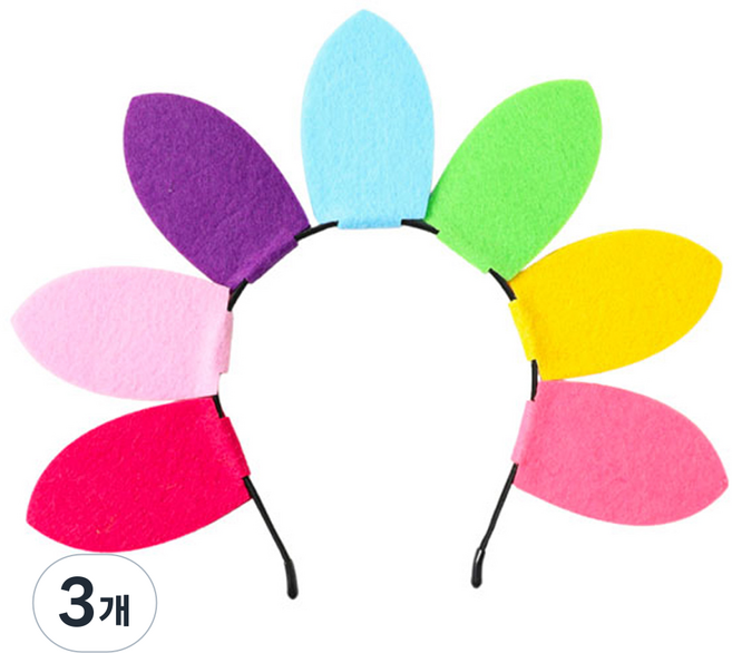 Mii Mii Party 派對造型髮箍, 3個, 我是花 彩色