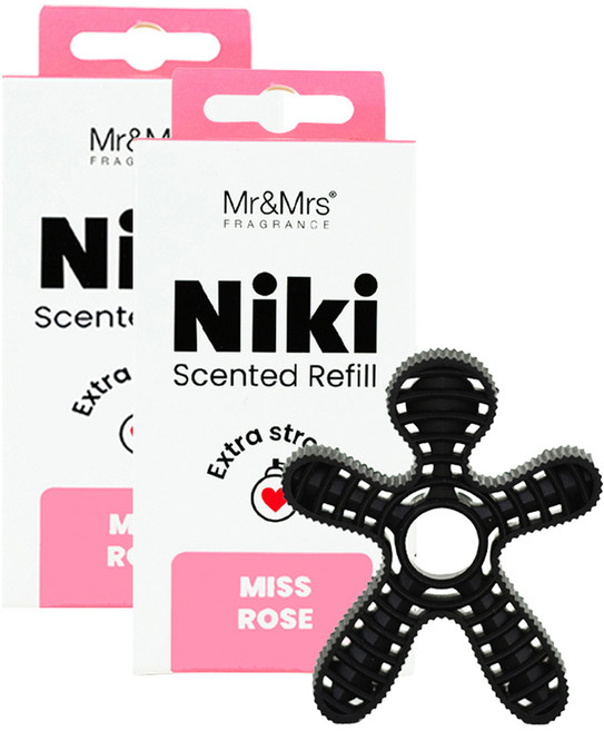 Mr&Mrs FRAGRANCE Niki 車用芳香劑 補充包, 玫瑰小姐, 2個