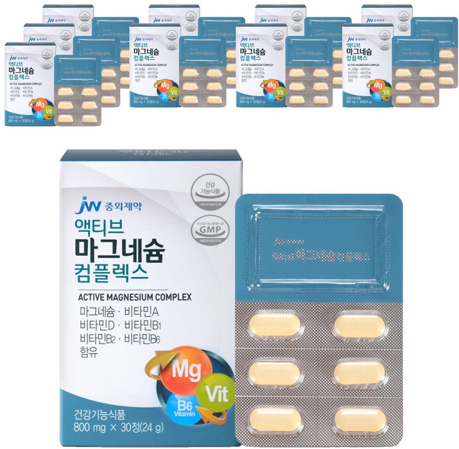JW중외제약 액티브 마그네슘 컴플렉스, 30정, 10개