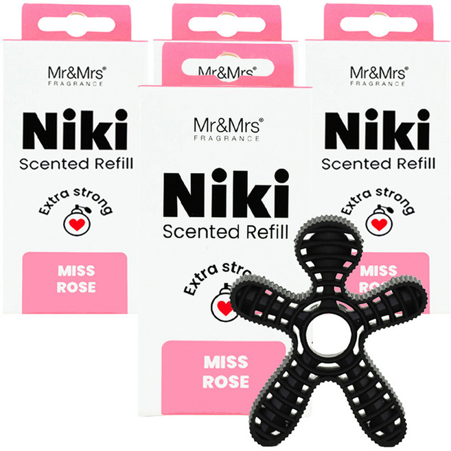 Mr&Mrs Niki汽車芳香劑補充包 12g, Miss rose, 4個