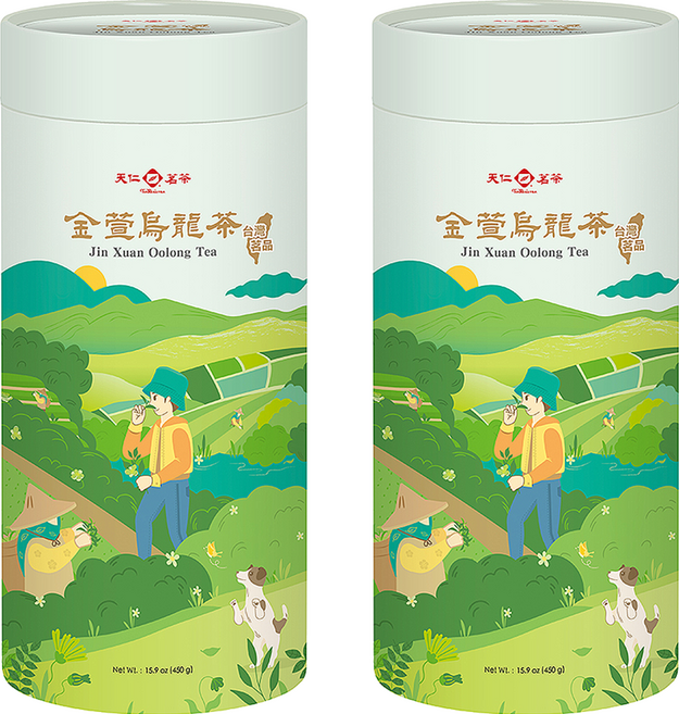 天仁茗茶 台灣茗品 金萱烏龍茶, 450g, 1罐, 2罐