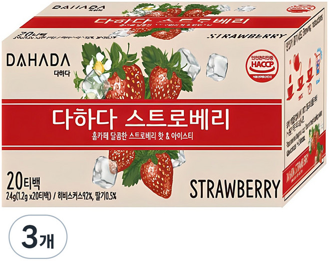 다하다 스트로베리, 1.2g, 20개입, 3개
