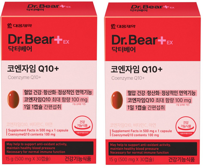 대웅제약 닥터베어EX 코엔자임 Q10+ 15g, 30정, 2개