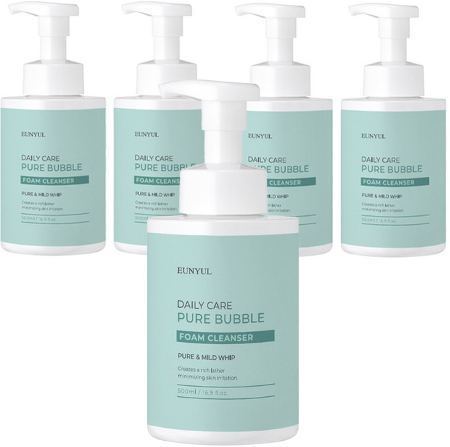 은율 데일리케어 퓨어 버블 약산성 폼클렌징, 500ml, 5개