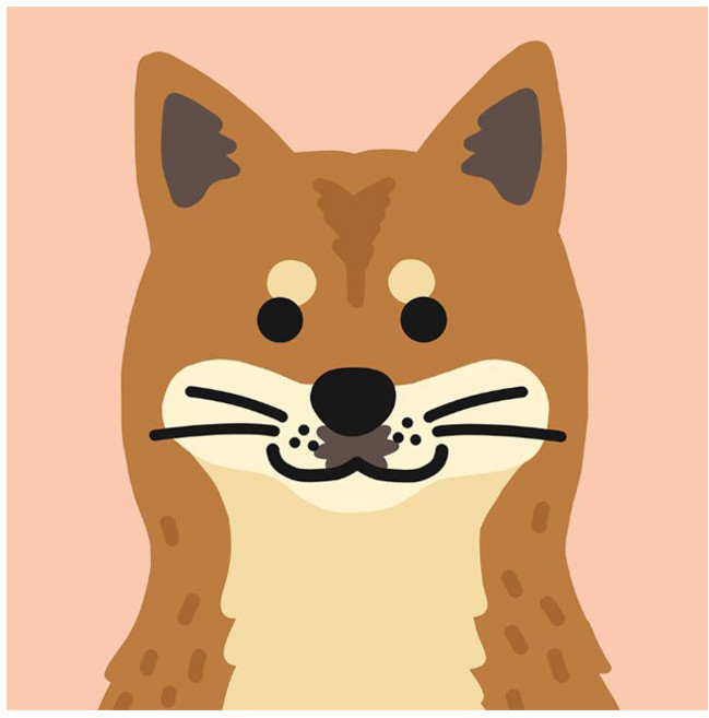 ARTJOY DIY數字油畫 20 x 20 公分, 1個, 柴犬 粉色