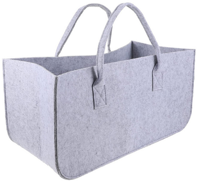 AHOYE 超大容量毛氈購物袋 50 x 25cm, 灰色, 1個