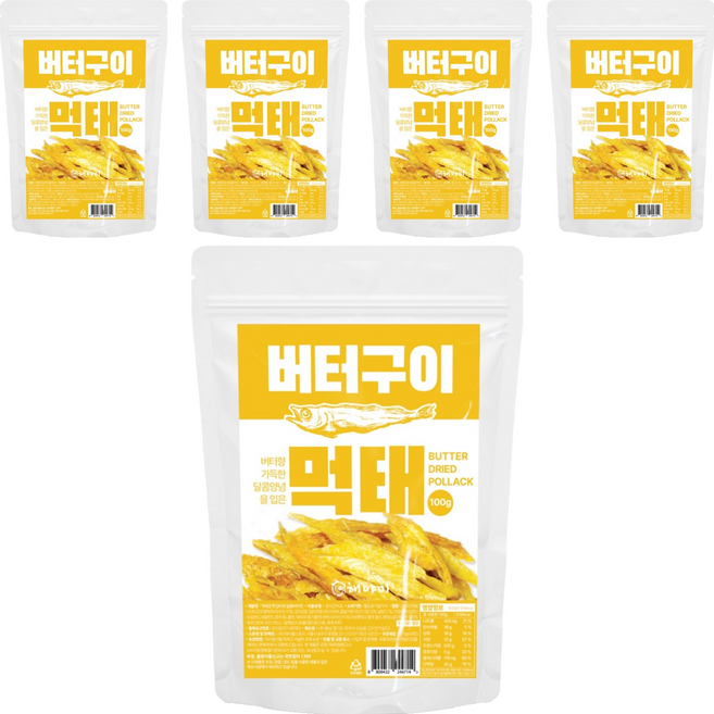 해야미 버터구이 먹태, 5개, 100g