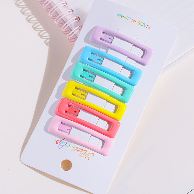 도도앤뉴 유아용 네모 에폭시 파스텔 똑딱핀 6종 세트