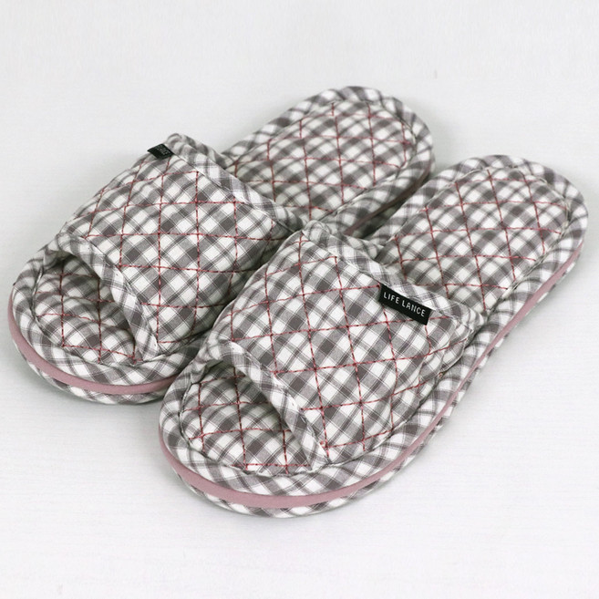 라이프란스 3중쿠션 층간소음 면 슬리퍼, 그레이, 1개