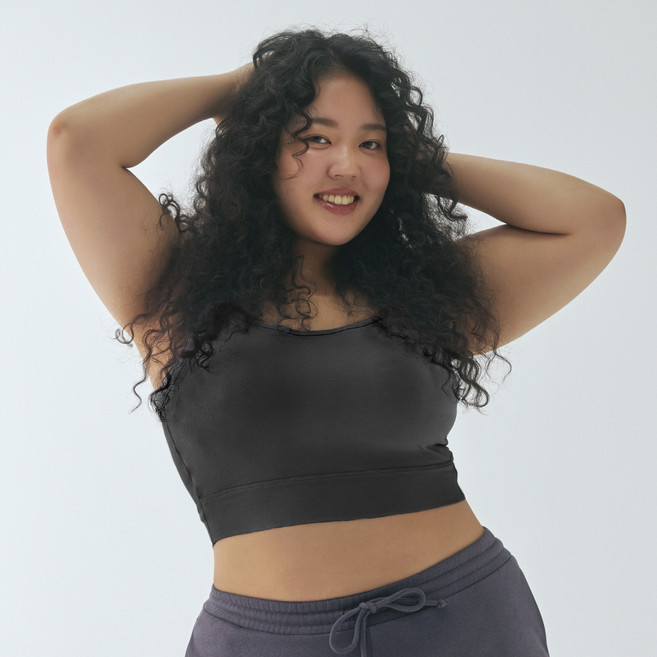 컴포트랩 빅사이즈 에르고핏 코튼 크롭 나시 브라탑