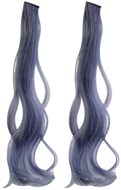 젤루나 시크릿 투톤 염색 컬러 웨이브 부분 피스 붙임머리 가발 HB-24, 4 블루, 2개