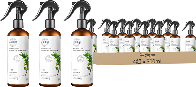 雲南本草 除螨噴霧 3瓶, 300ml, 4組