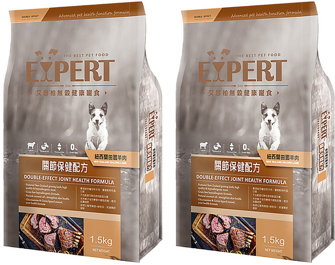 福壽實業 EXPERT 艾思柏 成犬 無穀配方狗飼料, 田園羊肉, 1.5kg, 2袋