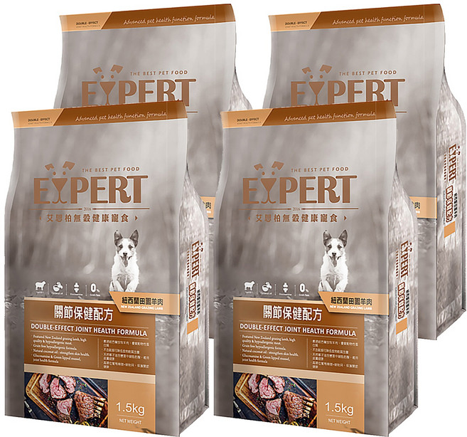 福壽實業 EXPERT 艾思柏 成犬 無穀配方狗飼料, 田園羊肉, 1.5kg, 4袋