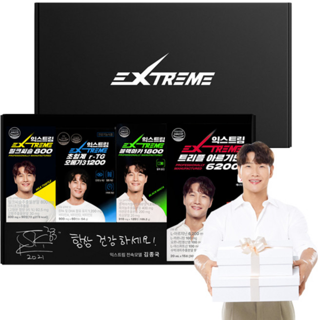 익스트림 블랙마카 1800 + 트리플아르기닌 6200 + 밀크시슬 800 + 초임계 rTG 오메가 3 1200 올인원 패키지 세트, 1세트