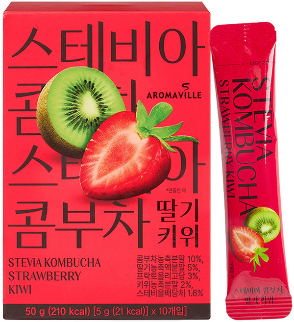 아로마빌 스테비아 콤부차 딸기 키위, 5g, 1개, 10개입