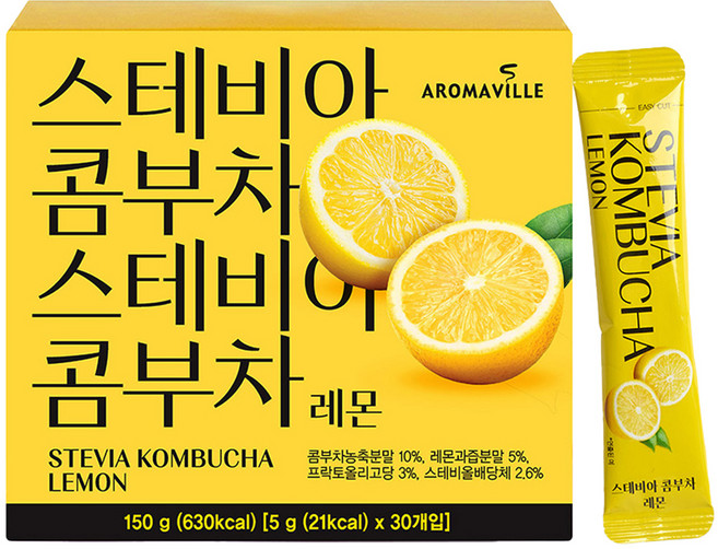 아로마빌 스테비아 콤부차 레몬, 5g, 1개, 30개입