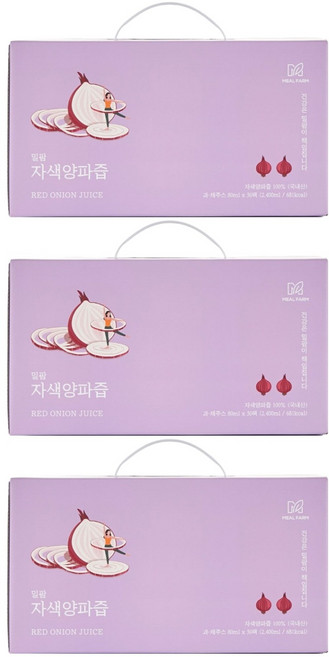 밀팜 자색양파 순수 착즙, 2.4L, 3개
