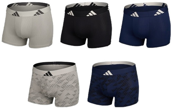 아디다스 남성용 냉감 통기성 아이코닉 올메쉬 로고 드로즈 5종 세트