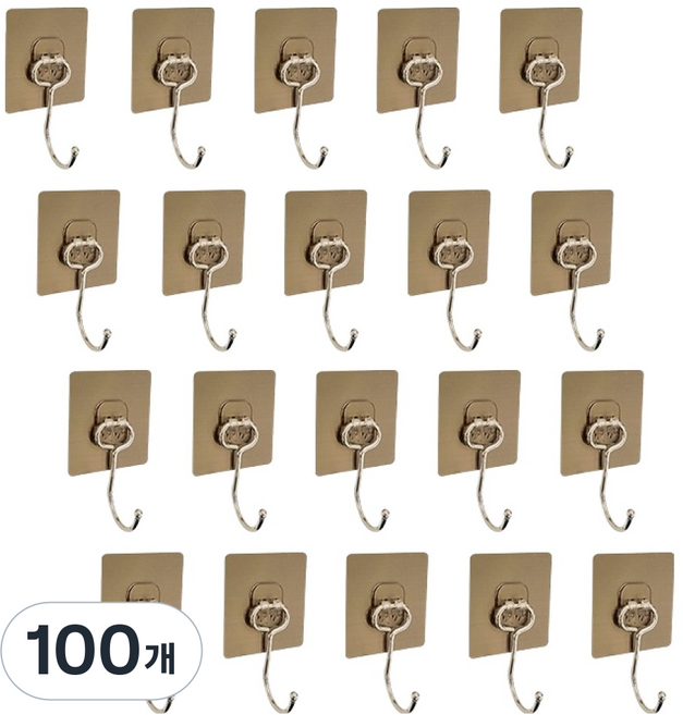 윈프라이스 강력 접착식 벽걸이 매직후크패드, 실버, 100개