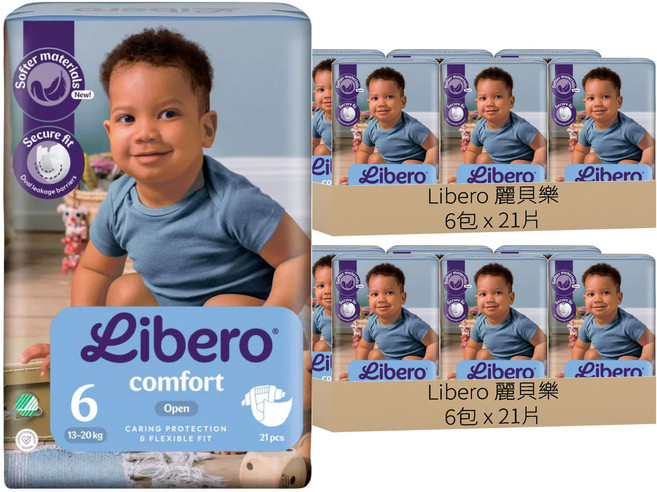 Libero 麗貝樂 Comfort 嬰兒紙尿褲 13~20kg, 252片, 第6階段(XL)