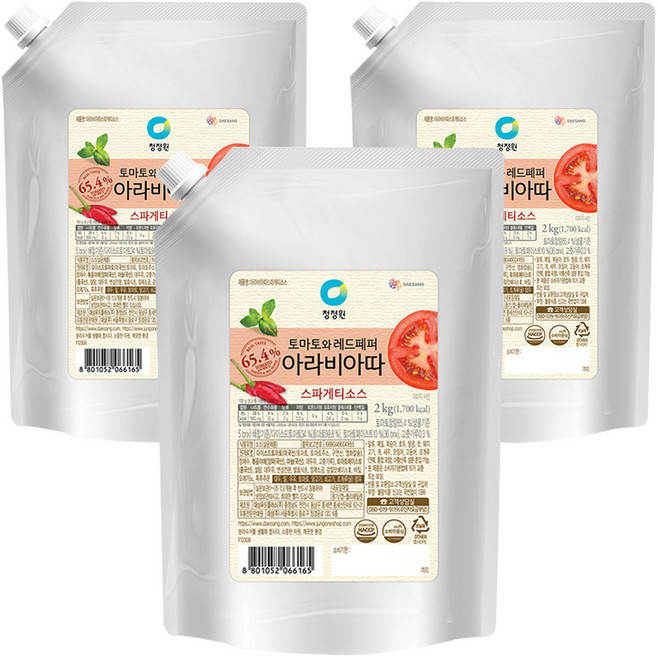 청정원 아라비아따 스파게티소스, 2kg, 3개