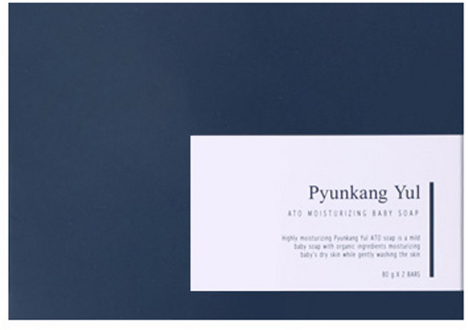 Pyunkang Yul 扁康率 ATO高保濕嬰兒沐浴皂 80g x 2入 有機保濕成分 通過低刺激測驗 舒適的無香味肥皂 水潤清潔, 160g, 1盒