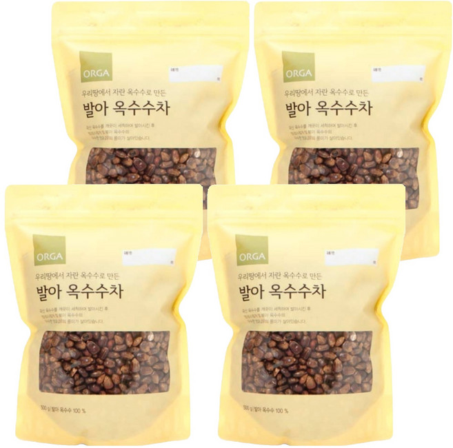올가홀푸드 발아 옥수수차, 500g, 1개입, 4개