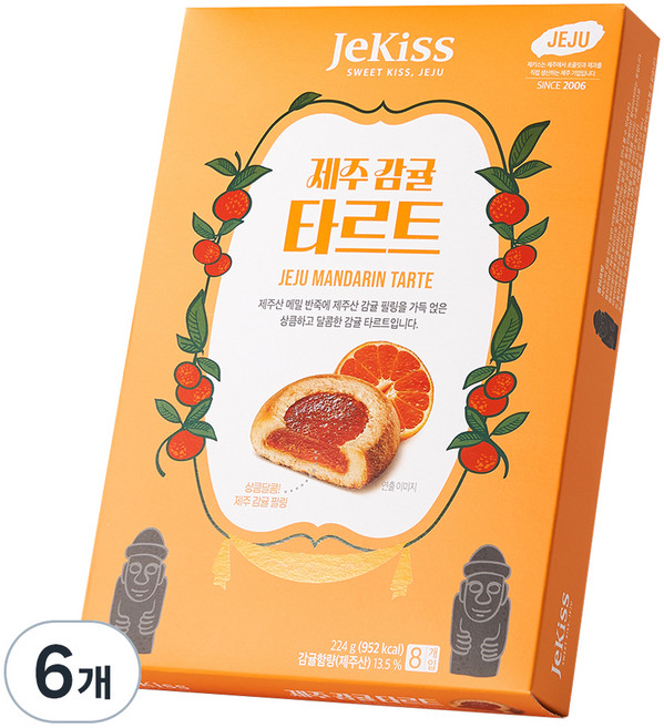 제키스 제주 감귤 타르트, 224g, 6개