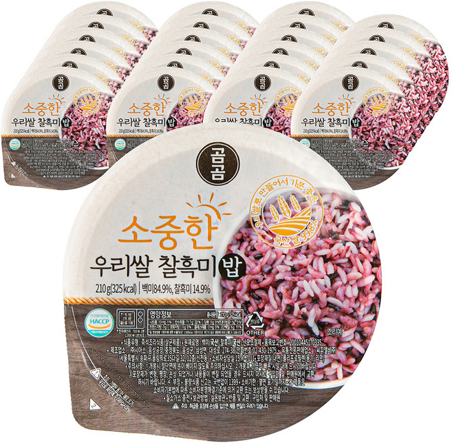 곰곰 소중한 우리쌀 찰흑미밥, 210g, 24개