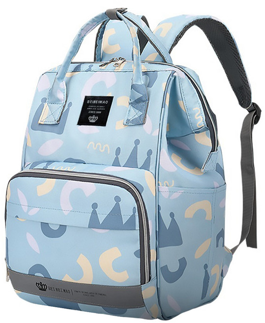 BEIBEIMAO 時尚輕便多功能大容量媽咪包, 皇冠藍