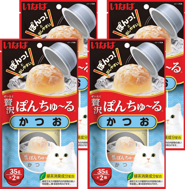 INABA CIAO 啾嚕 豪華果凍杯 2個, 鰹魚, 70g, 4袋