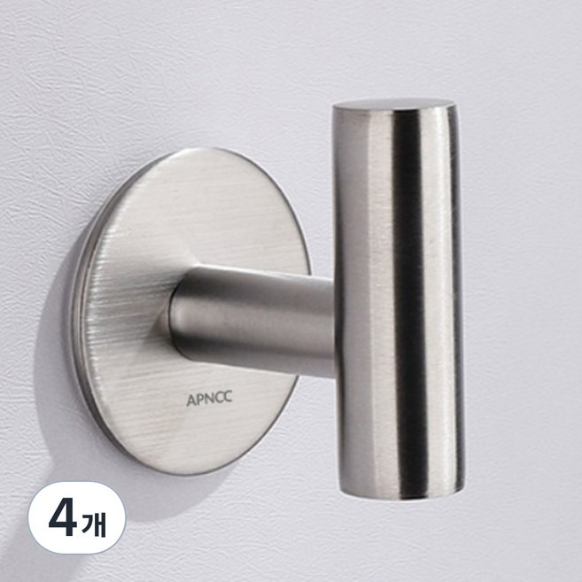 앞날창창 부착식 후크걸이, 그레이, 4개