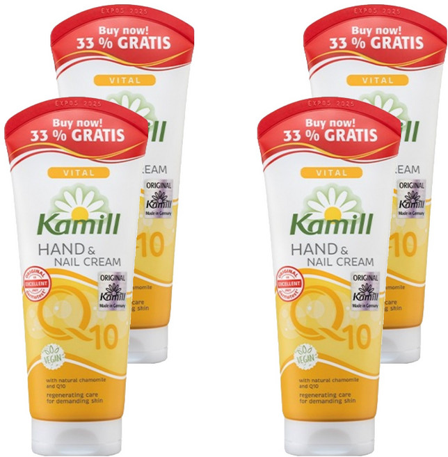 카밀 핸드 & 네일 크림 바이탈 큐텐 보너스팩, 100ml, 4개