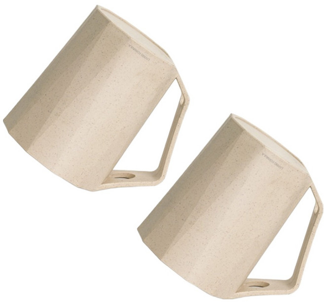 생활공식 거꾸로 칫솔꽂이 스탠드 양치컵, 베이지, 2개