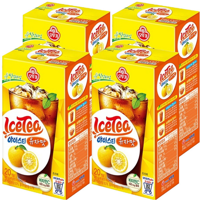 오뚜기 아이스티 유자맛, 14g, 20개입, 4개, 14g