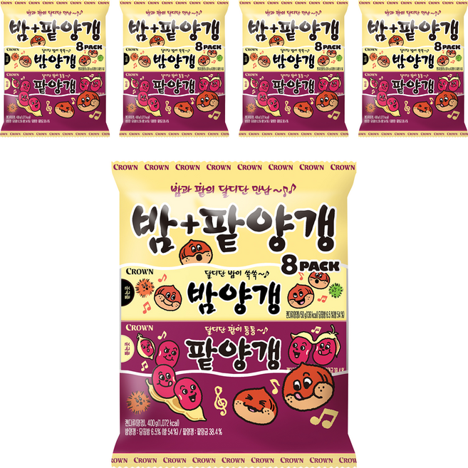 크라운 밤양갱 + 팥양갱, 400g, 5세트