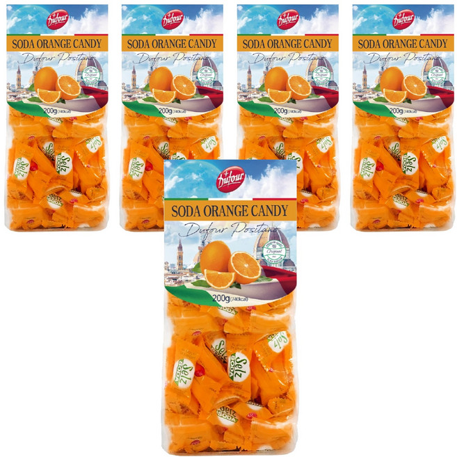 듀포 포지타노 소다오렌지캔디, 200g, 5개