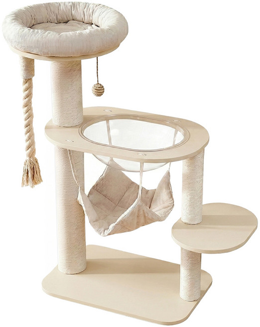 paipet 太空艙貓跳台 A, 淺木色, 1個