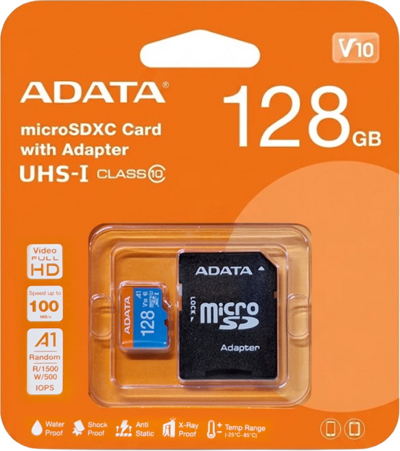ADATA 威剛 記憶卡 附轉卡 小卡 Micro SDXC UHS-I A1, 128GB, 1個